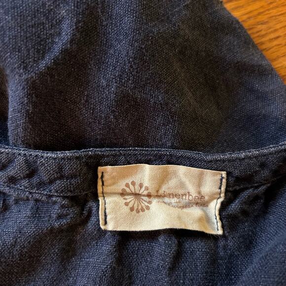 Linenbee 100% European Linen Blue Tunic Tank Size Small Lagenlook Minimalist - Picture 4 of 4